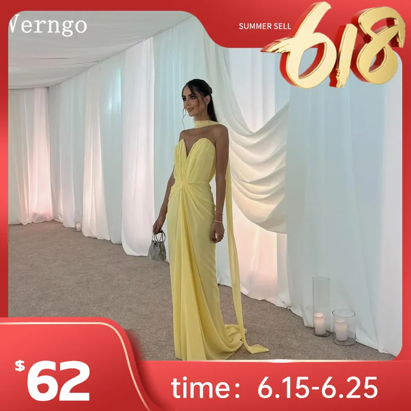 Verngo Baby Yellow Evening Dress Elegant Strapless A Line Prom Dress Flowing Hand-pleated Silk Prom Party Dress Customized
Verngo Baby Yellow Evening Dress Elegant Strapless A Line Prom Dress Flowing Hand-pleated Silk Prom Party Dress Customized