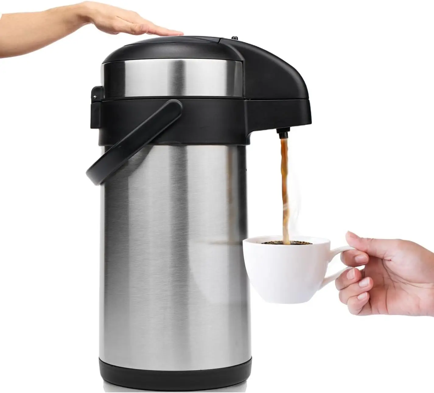 Insulated Stainless Steel Coffee Dispenser with Pump - 140 oz Thermal Carafe for Hot/Cold Beverages, Party Drinks
Insulated Stainless Steel Coffee Dispenser with Pump - 140 oz Thermal Carafe for Hot/Cold Beverages, Party Drinks