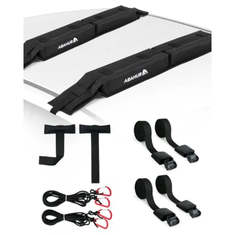 Universal car roof racks system for surfboard kayak canoe: soft roof rack pads with 2 tie down straps ropes hood loops storage
Universal car roof racks system for surfboard kayak canoe: soft roof rack pads with 2 tie down straps ropes hood loops storage
