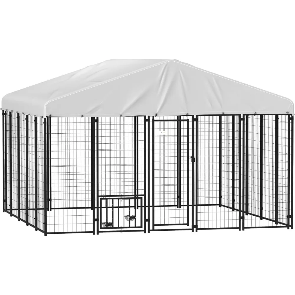 Dream 9.8' X 9.8' X 6.8' Outdoor Dog Kennel, Welded Wire Heavy Duty Dog Run With 360° Rotating & 4 Level Adjustable Bowl
Dream 9.8' X 9.8' X 6.8' Outdoor Dog Kennel, Welded Wire Heavy Duty Dog Run With 360° Rotating & 4 Level Adjustable Bowl