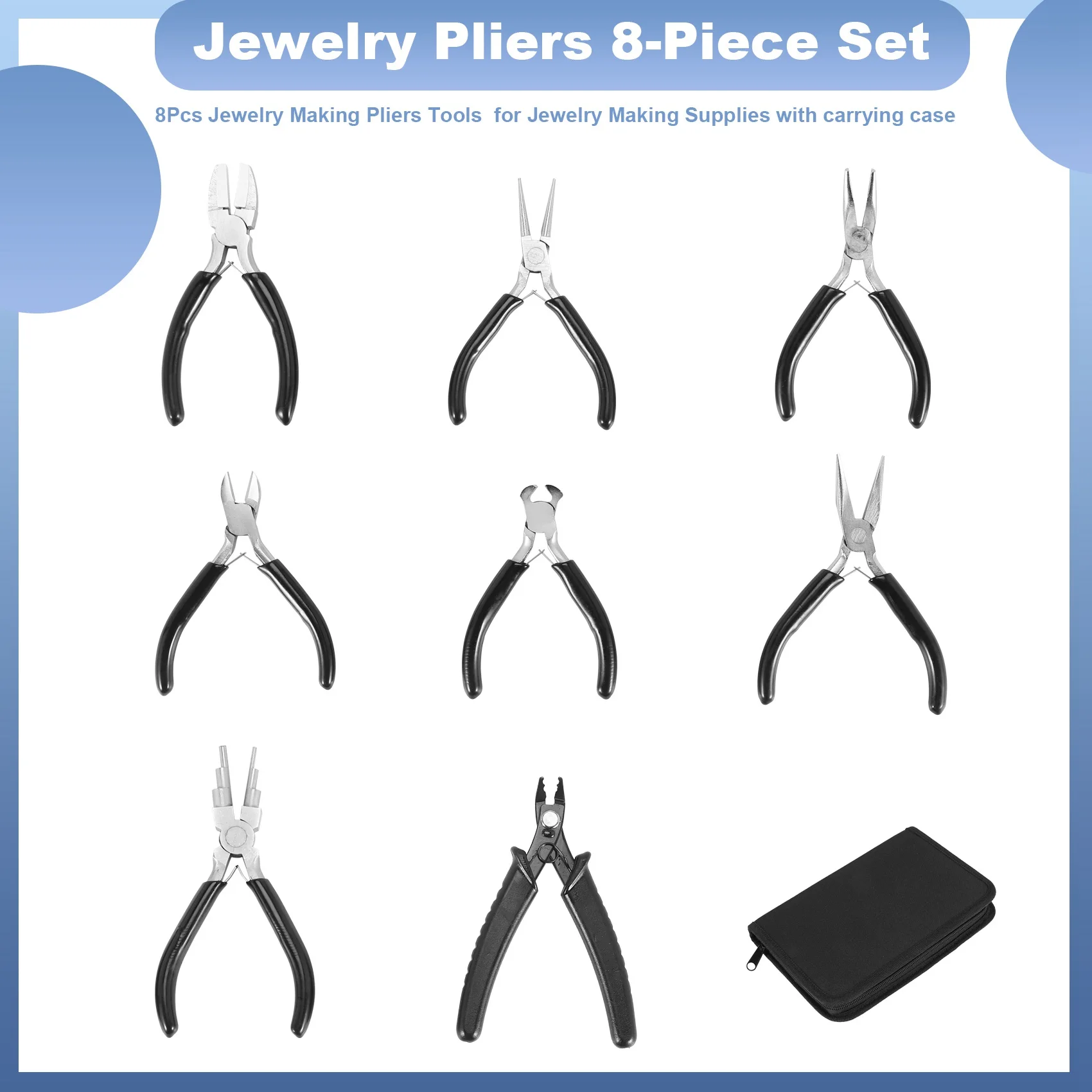 Jewelry Pliers, 8Pcs Jewelry Making Pliers Tools Mini Jewelry Pliers Set Jewelry Making Kit for Jewelry Making Supplies
Jewelry Pliers, 8Pcs Jewelry Making Pliers Tools Mini Jewelry Pliers Set Jewelry Making Kit for Jewelry Making Supplies