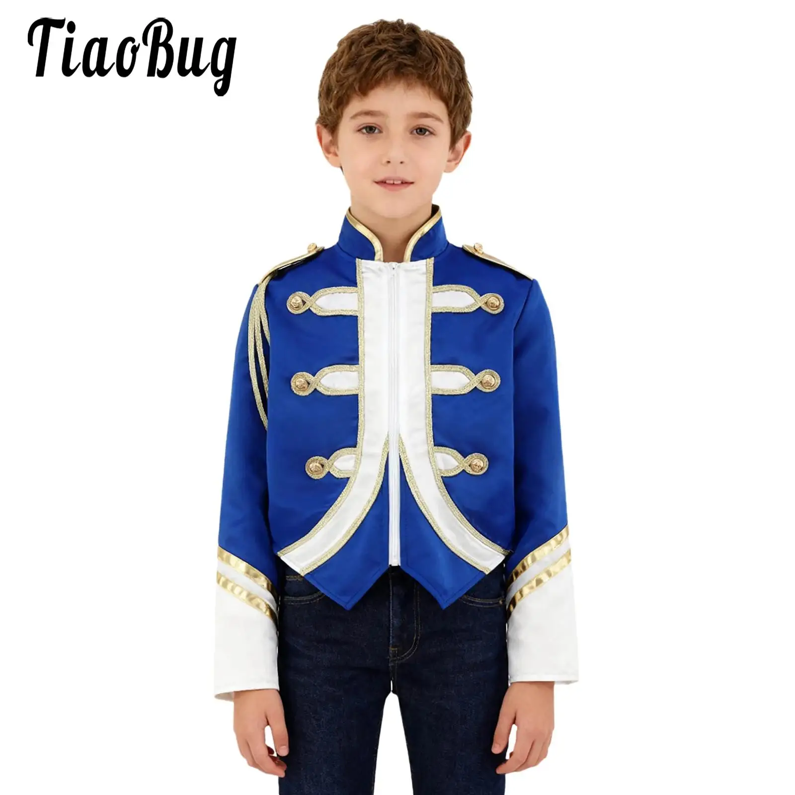 Kid Boys Trumpet Honor Guard Team Uniform Marching Band Jacket Contrast Color Long Sleeve Zip Up Coat Drum Uniform Party Costume
Kid Boys Trumpet Honor Guard Team Uniform Marching Band Jacket Contrast Color Long Sleeve Zip Up Coat Drum Uniform Party Costume