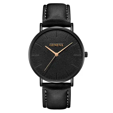 GENEVA Brand Men Watches Fashion Business Mens Quartz Watch Leather Belt Simple Casual Sport Wristwatch Man Relogio Masculino