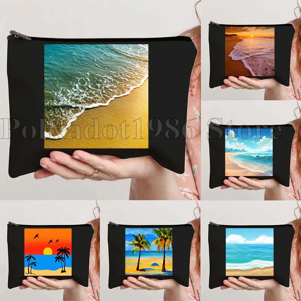 Summer Sunshine Ocean Waves Beach Sunset Sunrise Landscape Palm Trees Oil Painting Canvas Cosmetic Travel Makeup Bag Case Pouch
Summer Sunshine Ocean Waves Beach Sunset Sunrise Landscape Palm Trees Oil Painting Canvas Cosmetic Travel Makeup Bag Case Pouch