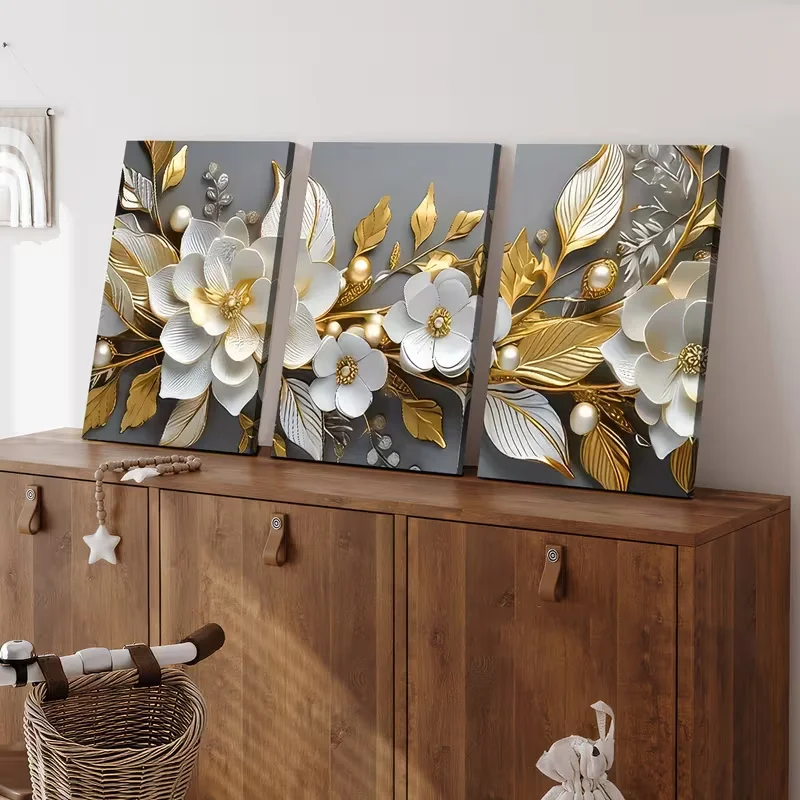 Gold Leaf White Flowers 3Pcs/Set 5D DIY Diamond Painting Floral Art Full Square Round Drill Mosaic Triptych Diamond Embroidery
Gold Leaf White Flowers 3Pcs/Set 5D DIY Diamond Painting Floral Art Full Square Round Drill Mosaic Triptych Diamond Embroidery