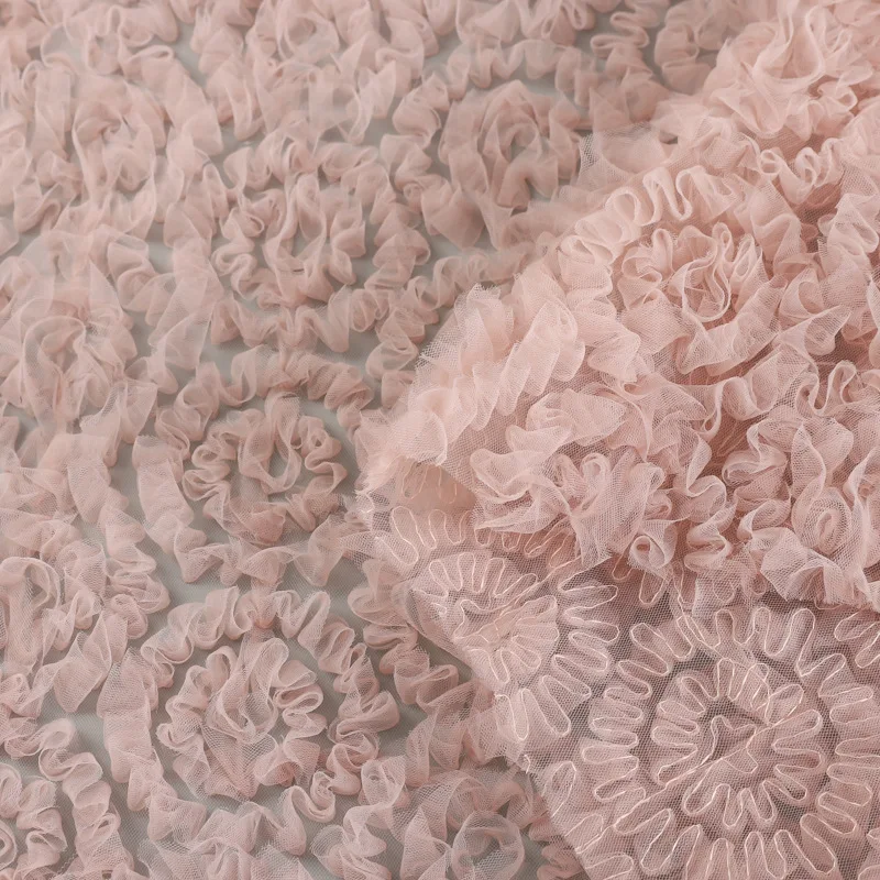 Mesh ribbon with 3D floral pleated embroidery fabric for DIY sewing of women's children's clothing, dresses,embroidered fabric
Mesh ribbon with 3D floral pleated embroidery fabric for DIY sewing of women's children's clothing, dresses,embroidered fabric