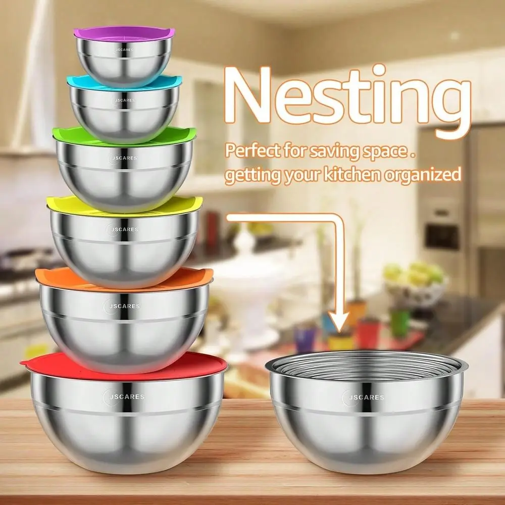 Piece Mixing Bowls With Colorful Airtight Lids, Stainless Steel Metal Bowls With 3 Grater Attachments, Size 4.5, 3.5, 2.1, 1.5,
Piece Mixing Bowls With Colorful Airtight Lids, Stainless Steel Metal Bowls With 3 Grater Attachments, Size 4.5, 3.5, 2.1, 1.5,