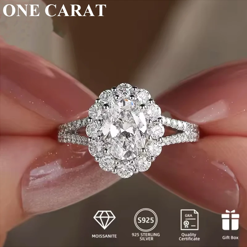 Роскошное обручальное кольцо с муассанитом 2 карата в овальной огране для женщин, дизайн Halo, сверкающие свадебные украшения, элегантный свадебный подарок
Роскошное обручальное кольцо с муассанитом 2 карата в овальной огране для женщин, дизайн Halo, сверкающие свадебные украшения, элегантный свадебный подарок