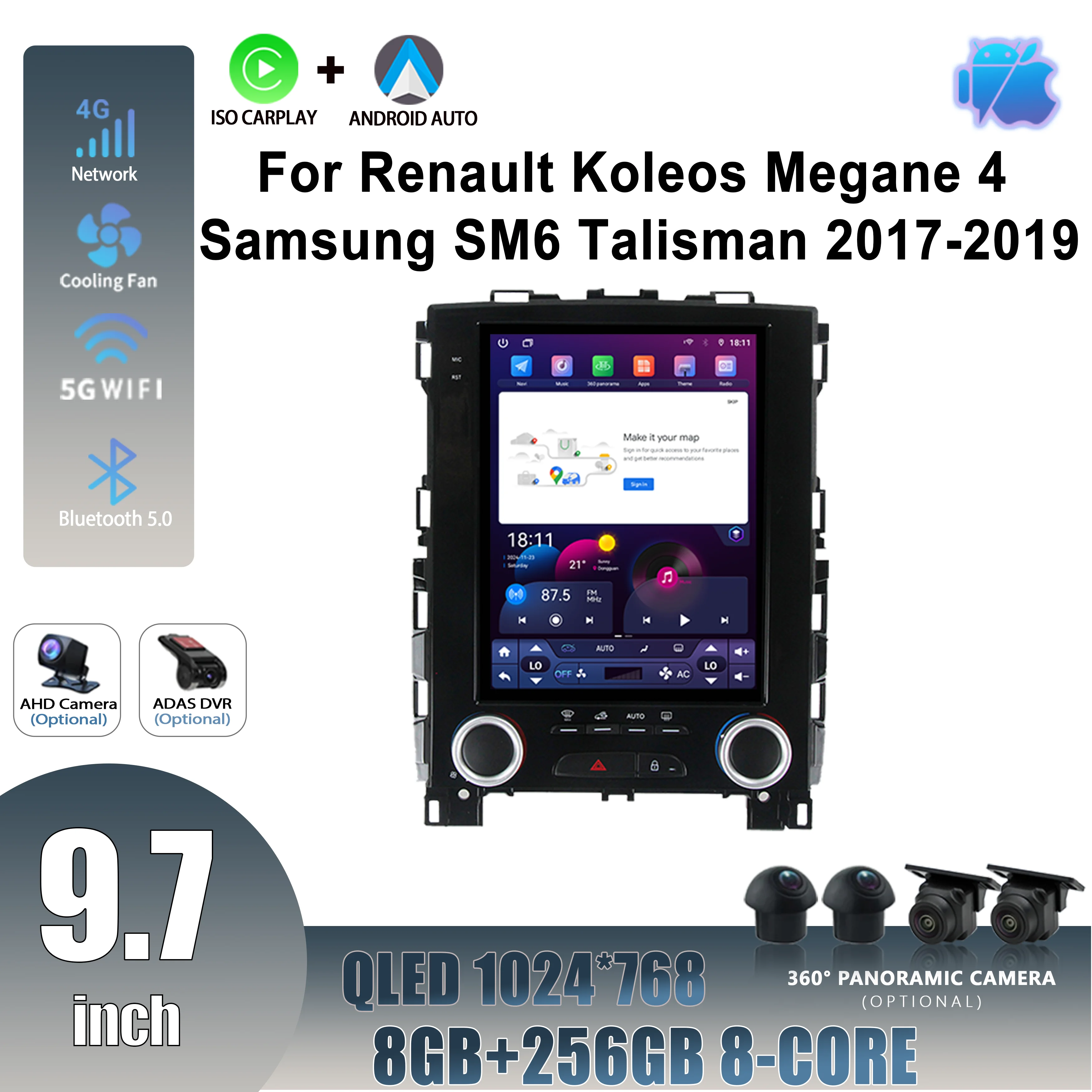 Car Radio Multimedia Intelligent Wireless Carplay 9.7inch Android 14 For Renault Koleos Megane 4 Samsung SM6 Talisman 2017-2019
Car Radio Multimedia Intelligent Wireless Carplay 9.7inch Android 14 For Renault Koleos Megane 4 Samsung SM6 Talisman 2017-2019