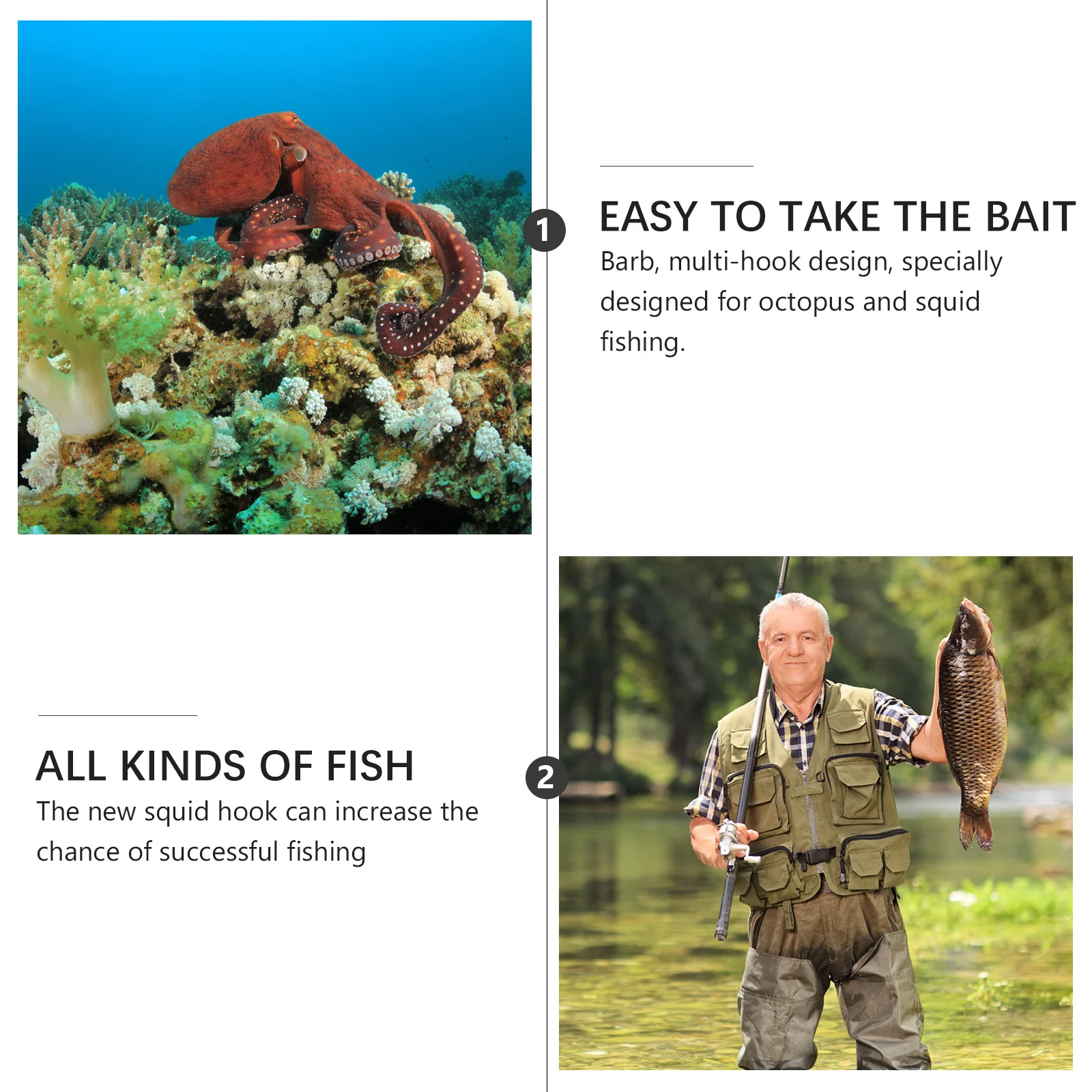 2Pcs Multi-Use Double-Layer Octopus Hooks Wear-Resistant Stainless Steel Fishing Hooks Outdoor Angling Gear Claw Hook
2Pcs Multi-Use Double-Layer Octopus Hooks Wear-Resistant Stainless Steel Fishing Hooks Outdoor Angling Gear Claw Hook