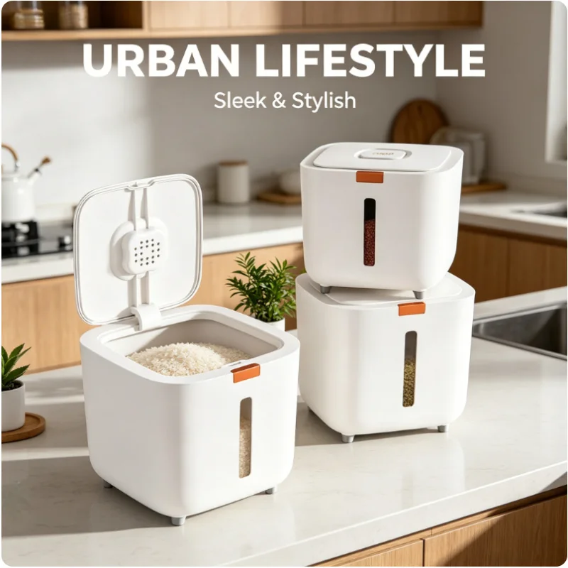 10KG Airtight Rice Storage Box Sealed Grain Container Insect Moisture Proof Kitchen Storage Jar with Lid for Household Use
10KG Airtight Rice Storage Box Sealed Grain Container Insect Moisture Proof Kitchen Storage Jar with Lid for Household Use