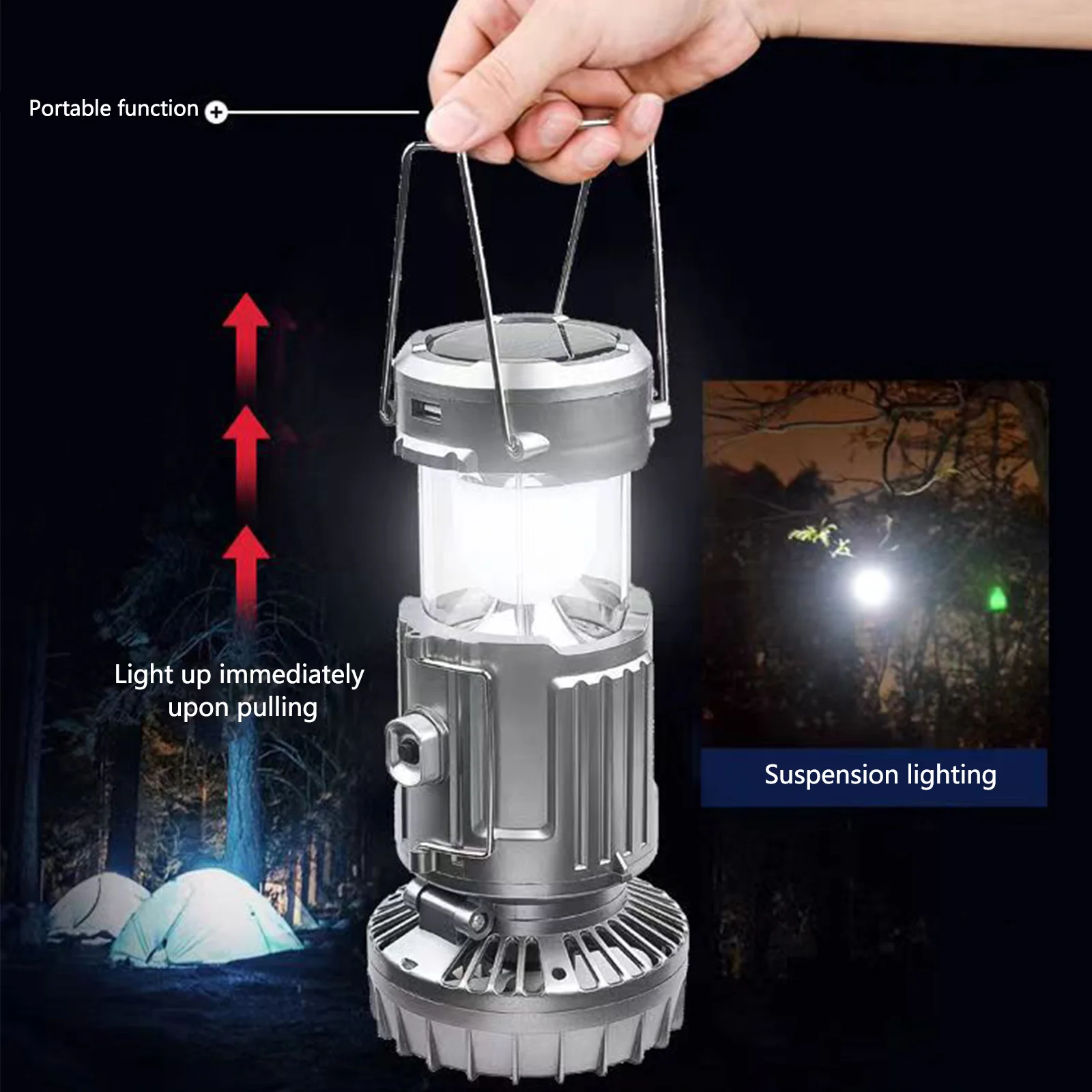 Foldable Camping Lantern Fan Solar/Rechargeable/Battery Powered 1500mAh Portable Lantern Fan Power Bank with Hook for Emergency
Foldable Camping Lantern Fan Solar/Rechargeable/Battery Powered 1500mAh Portable Lantern Fan Power Bank with Hook for Emergency
