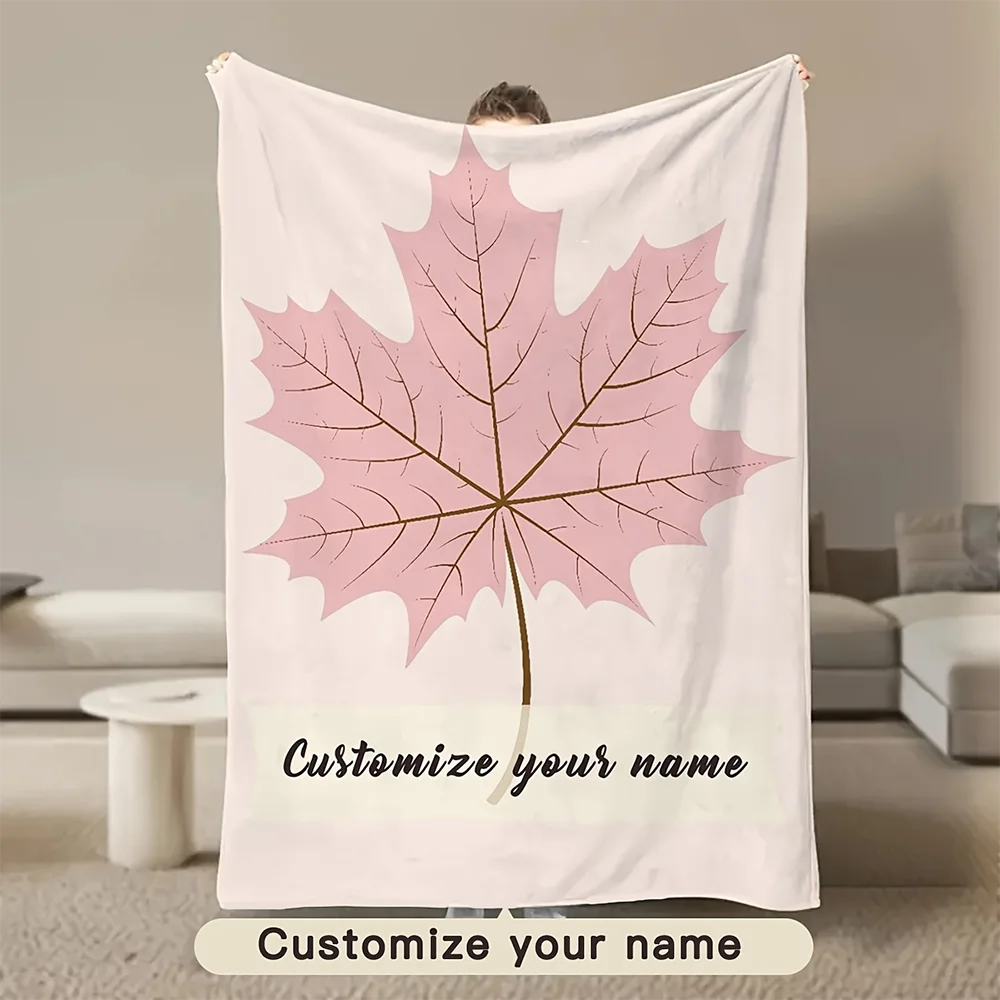1pc Custom Pink Maple Leaf Name Personalized Flannel Throw Blanket, Cozy Customizable Blanket for Home Decor Gift
1pc Custom Pink Maple Leaf Name Personalized Flannel Throw Blanket, Cozy Customizable Blanket for Home Decor Gift