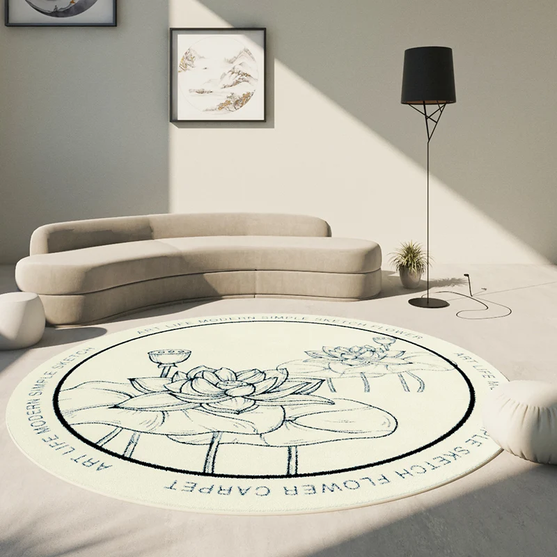 Round Living Room Carpet Chinese Modern Art Coffee Table Rug Black White Floral Soft Bedroom Carpets Machine Washable Closet Rug
Round Living Room Carpet Chinese Modern Art Coffee Table Rug Black White Floral Soft Bedroom Carpets Machine Washable Closet Rug