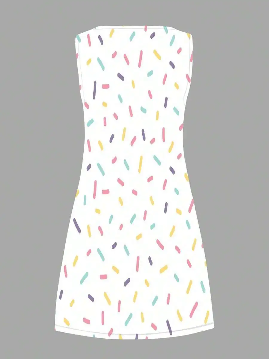 Colorful Sprinkle Print Sleeveless Mini Dress Women Casual Summer Beach Vacation Outfit
Colorful Sprinkle Print Sleeveless Mini Dress Women Casual Summer Beach Vacation Outfit