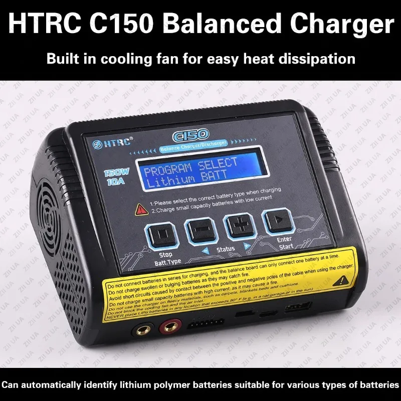 HTRC C150 Lipo Charger Balancer AC/DC 150W 10A Battery Discharger for LiPo LiHV LiFe Lilon NiCd NiMh Pb Batteri+ Cables
HTRC C150 Lipo Charger Balancer AC/DC 150W 10A Battery Discharger for LiPo LiHV LiFe Lilon NiCd NiMh Pb Batteri+ Cables