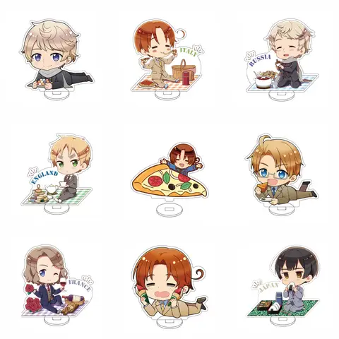 10CM Anime Hetalia  Axis Powers Figure Stand Model Feliciano Vargas//Ludwig/Kiku Honda Cute Desk Decor Standing Sign Gifts