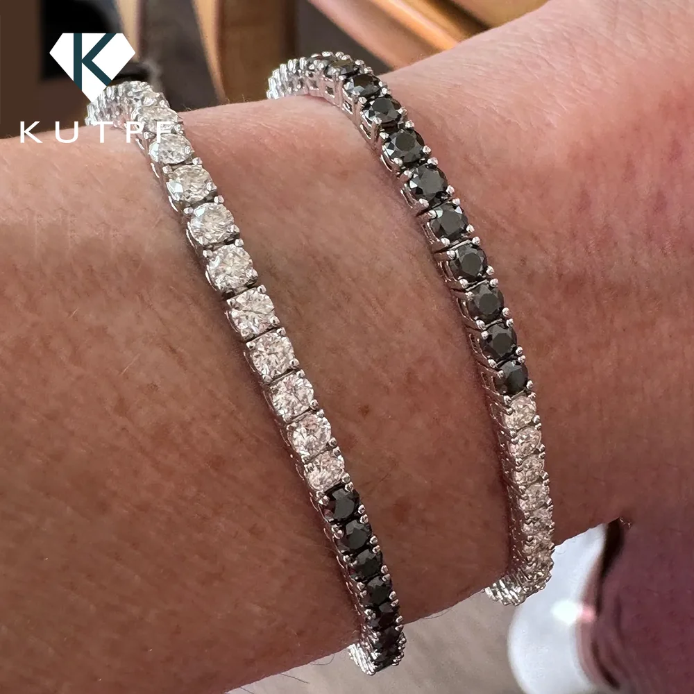 3.0mm GRA Certified Black White Moissanite Tennis Bracelet 100% 925 Sterling Silver Round Cut Diamond Bracelets for Women Men
3.0mm GRA Certified Black White Moissanite Tennis Bracelet 100% 925 Sterling Silver Round Cut Diamond Bracelets for Women Men