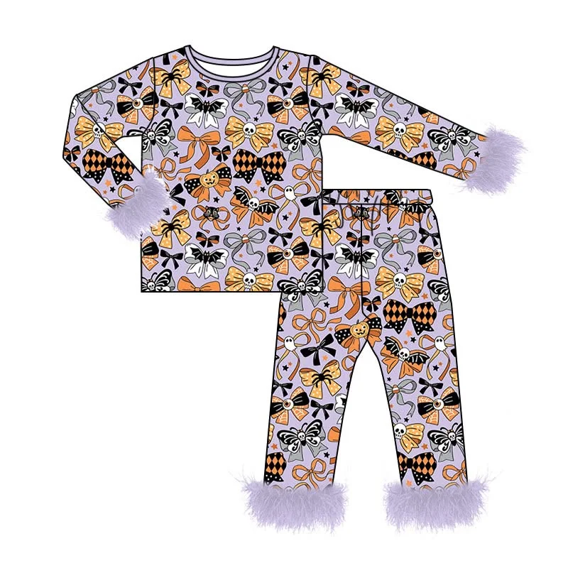 Fall Little Girl Boutique Halloween Outfit Long Sleeve Girls Ghost Bow Pajama Sets With Baby Sleeper
Fall Little Girl Boutique Halloween Outfit Long Sleeve Girls Ghost Bow Pajama Sets With Baby Sleeper