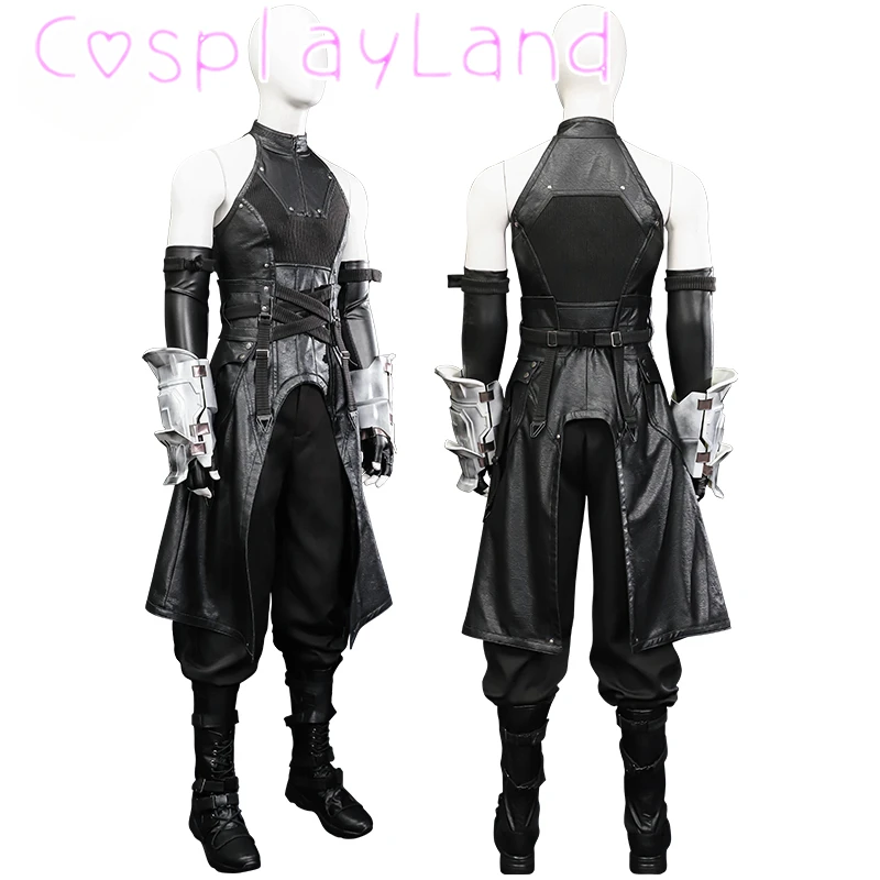 Black Sephiroth Cosplay Costume Leather Outfit 3D Handguards Game Fantasy New Skin Costumes Custom Size Halloween Men Suit
Black Sephiroth Cosplay Costume Leather Outfit 3D Handguards Game Fantasy New Skin Costumes Custom Size Halloween Men Suit