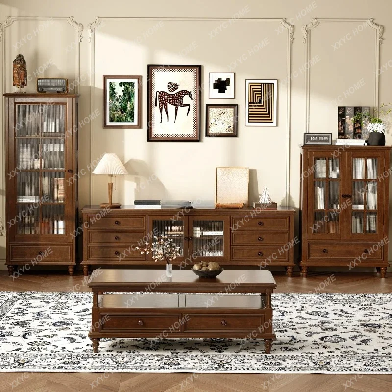 DD all-solid wood coffee table TV cabinet combination retro high living room, small apartment, furniture
DD all-solid wood coffee table TV cabinet combination retro high living room, small apartment, furniture