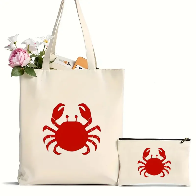 2Pcs Crab 12 Oz Canvas Tote Bag Aesthetic Tote Bag For Women Teacher Shopping Gift Bag For Mother's Day
2Pcs Crab 12 Oz Canvas Tote Bag Aesthetic Tote Bag For Women Teacher Shopping Gift Bag For Mother's Day