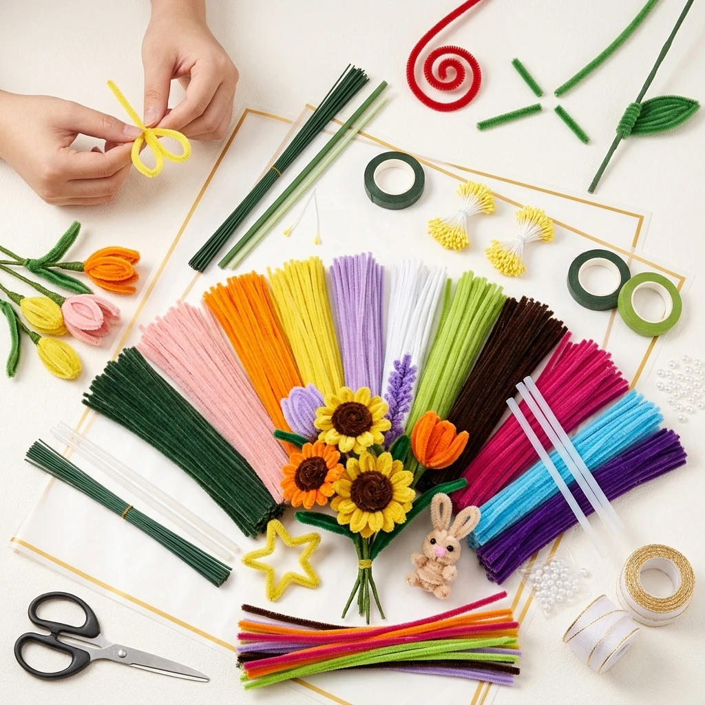DIY Plush Chenille Wire Pipe Strips Twisted Stick Wires Cleaners Color Chenille Stems Wired Twist Stick Hair Strip Kid Handmade
DIY Plush Chenille Wire Pipe Strips Twisted Stick Wires Cleaners Color Chenille Stems Wired Twist Stick Hair Strip Kid Handmade