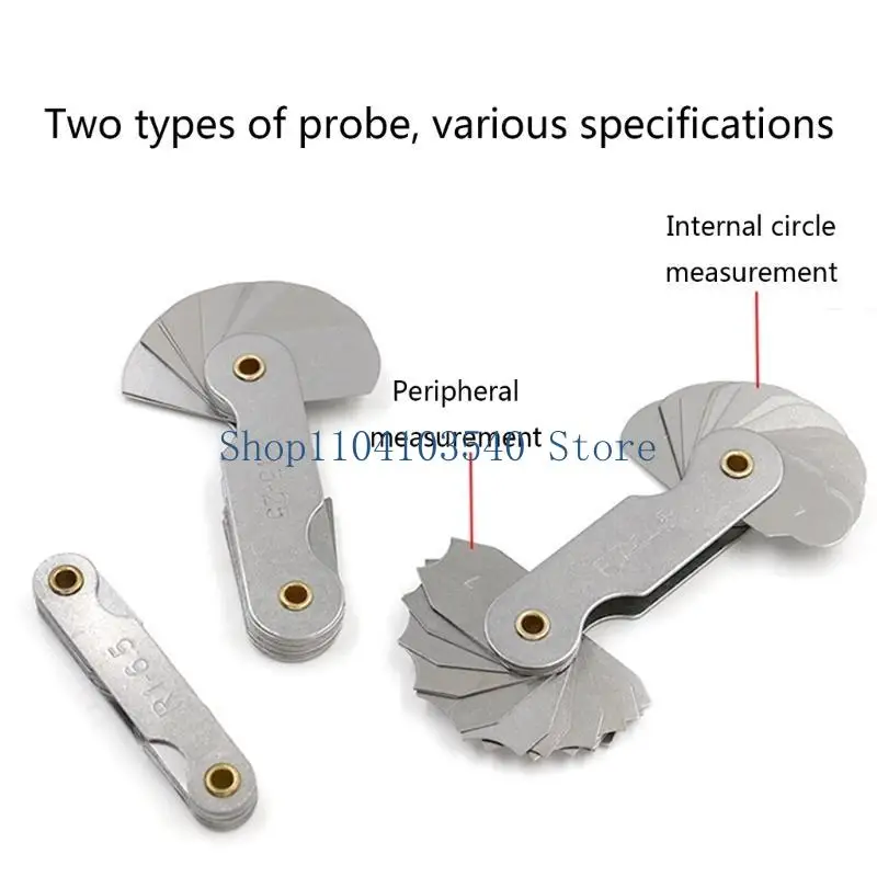02DC Radius- Fillet-Gauge Concave Convex Measuring Tool R1-6.5 / R7-14.5 / R15-25