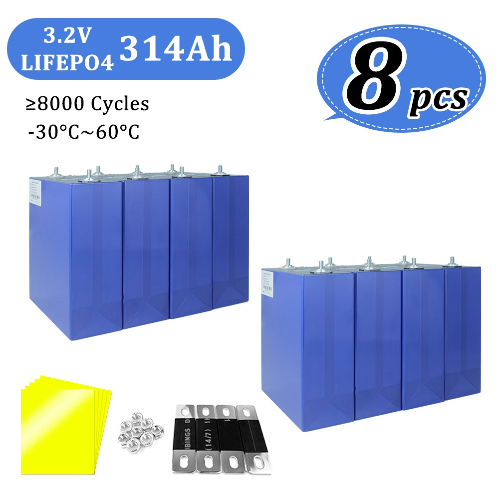 EVE MB31 USA Stock 8PCS grade A EVE 3.2V 314ah lifepo4 Battery for 48v 51.2v 314 diy 15KWH box Free ship from USA ddp
EVE MB31 USA Stock 8PCS grade A EVE 3.2V 314ah lifepo4 Battery for 48v 51.2v 314 diy 15KWH box Free ship from USA ddp
