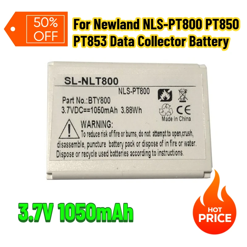 3.7V 1050mAh BTY800 for Newland NLS-PT800 PT850 PT853 Data Collector Battery 
3.7V 1050mAh BTY800 for Newland NLS-PT800 PT850 PT853 Data Collector Battery