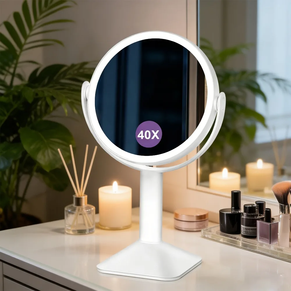 2600Mah Rechargeable Makeup Mirror with Lights, Double Sided 1X/40X Magnifying Mirror with 3-Color Temperatures
2600Mah Rechargeable Makeup Mirror with Lights, Double Sided 1X/40X Magnifying Mirror with 3-Color Temperatures