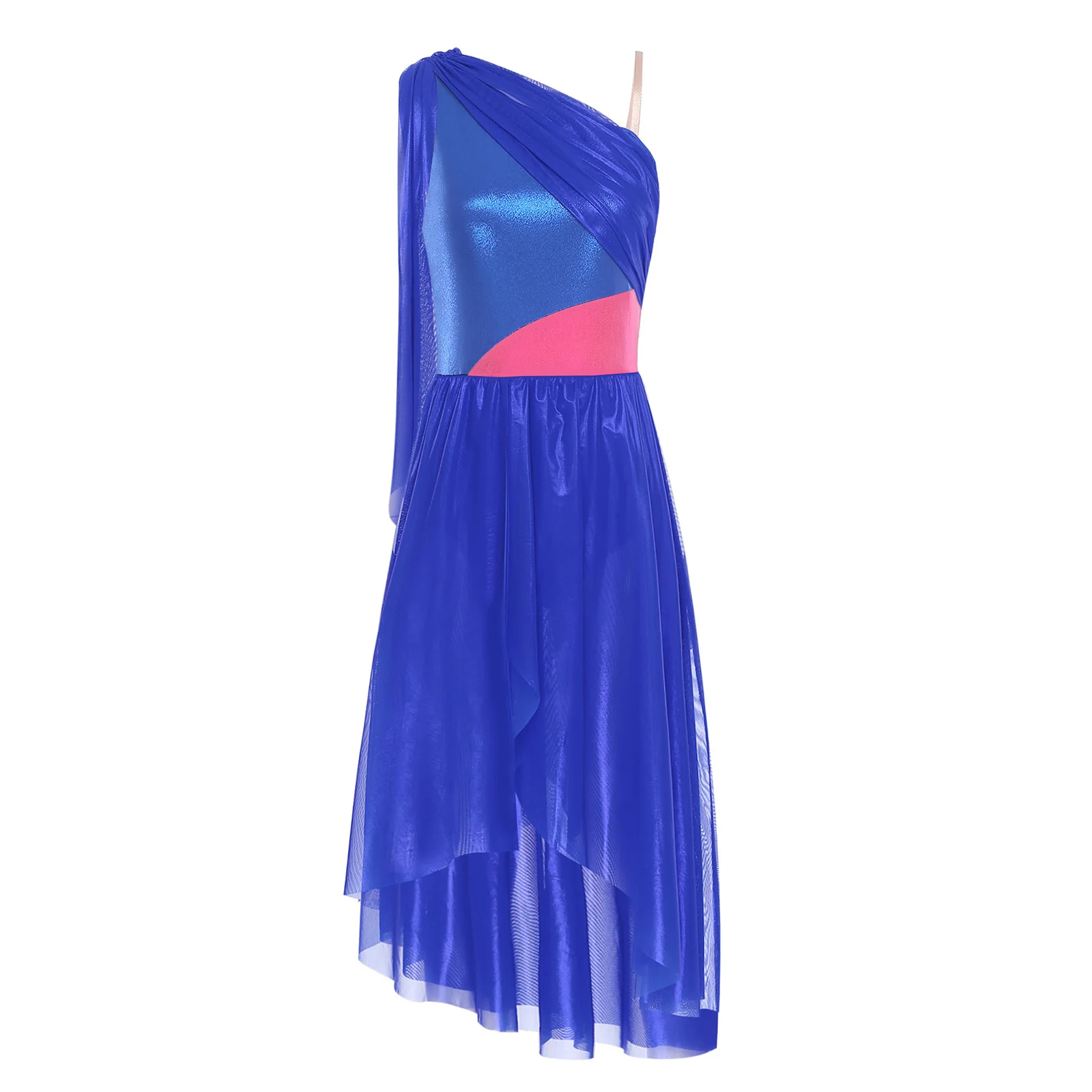 Womens Lyrical Gymnastics Dance Costume Sleeveless Ruffled Drape Metallic Bodice Tulle Dress Praise Modern Dance Show Dress
Womens Lyrical Gymnastics Dance Costume Sleeveless Ruffled Drape Metallic Bodice Tulle Dress Praise Modern Dance Show Dress