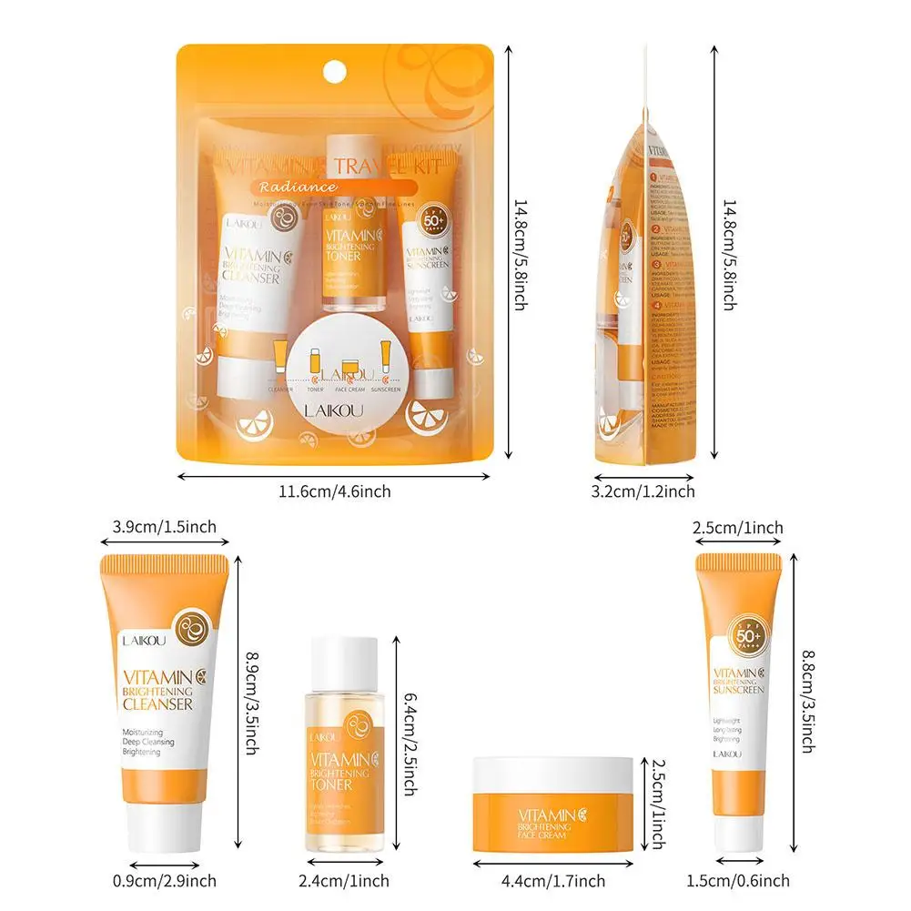 4pcs Vitamin C Skin Care Sets SPF 50+ VC Sunscreen Moisturizing Face Cream Facial Cleanser Toner Refresh Face Care Travel Suit
4pcs Vitamin C Skin Care Sets SPF 50+ VC Sunscreen Moisturizing Face Cream Facial Cleanser Toner Refresh Face Care Travel Suit