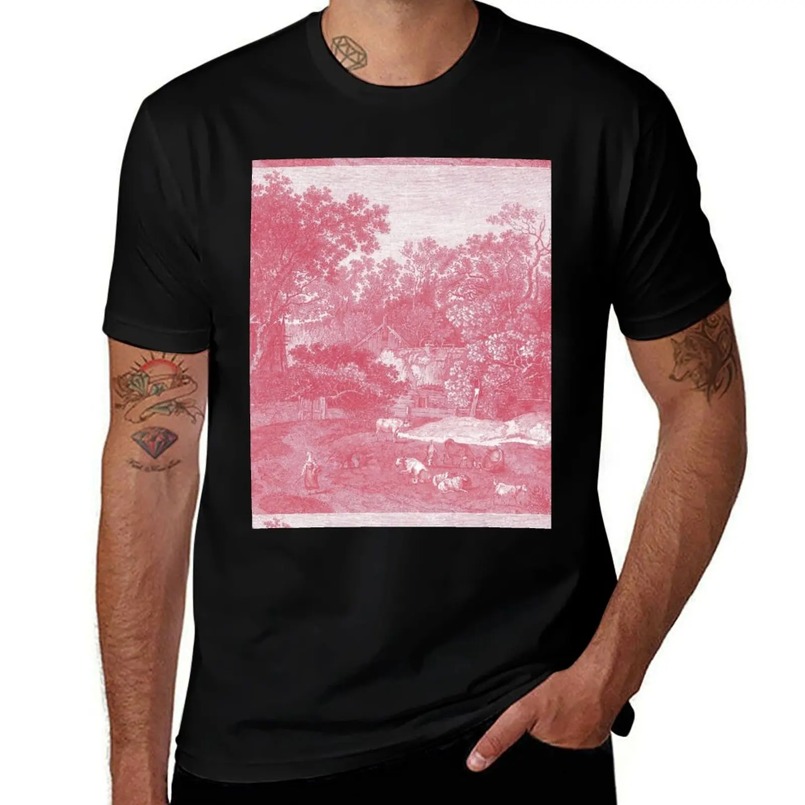 Red Toile Pastoral French Country Scene T-Shirt cotton t shirt man cotton t shirts man 100% man t shirt summer T-shirt
Red Toile Pastoral French Country Scene T-Shirt cotton t shirt man cotton t shirts man 100% man t shirt summer T-shirt