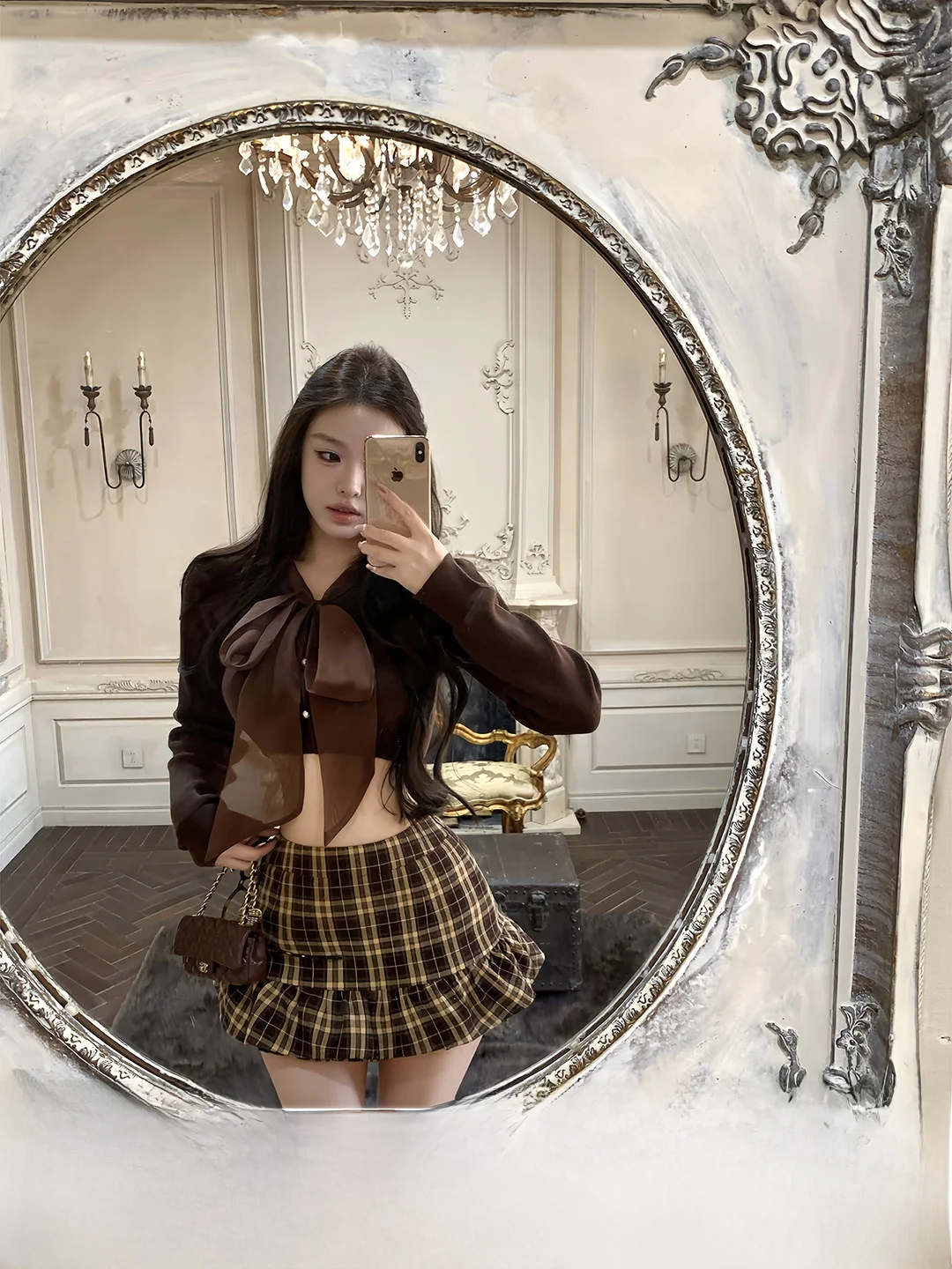 Retro Sle Knitted Long Sve Women's Top with Bow Tie Plaid Design And ort Skirt Set Soft Comfortable Fit for Spring
Retro Sle Knitted Long Sve Women's Top with Bow Tie Plaid Design And ort Skirt Set Soft Comfortable Fit for Spring