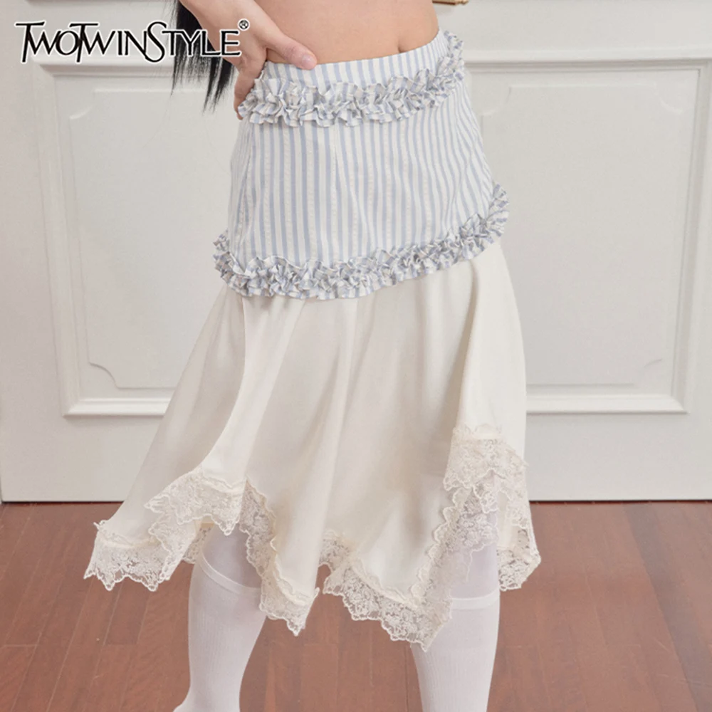 TWOTWINSTYLE Hit Color Loose Casual Temperament Skirts for Women High Waist Temperament Skirts Female Fashion New
TWOTWINSTYLE Hit Color Loose Casual Temperament Skirts for Women High Waist Temperament Skirts Female Fashion New