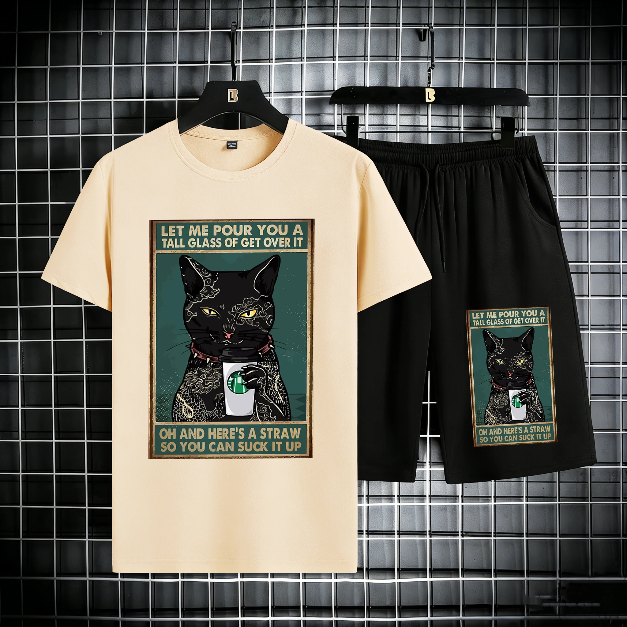 Let Cat Four You A Tall Glass Prints Summer Cotton Street T-Shirt Suit Men Daily Loose Sportswear Oversized Gym Comfy Shorts
Let Cat Four You A Tall Glass Prints Summer Cotton Street T-Shirt Suit Men Daily Loose Sportswear Oversized Gym Comfy Shorts
