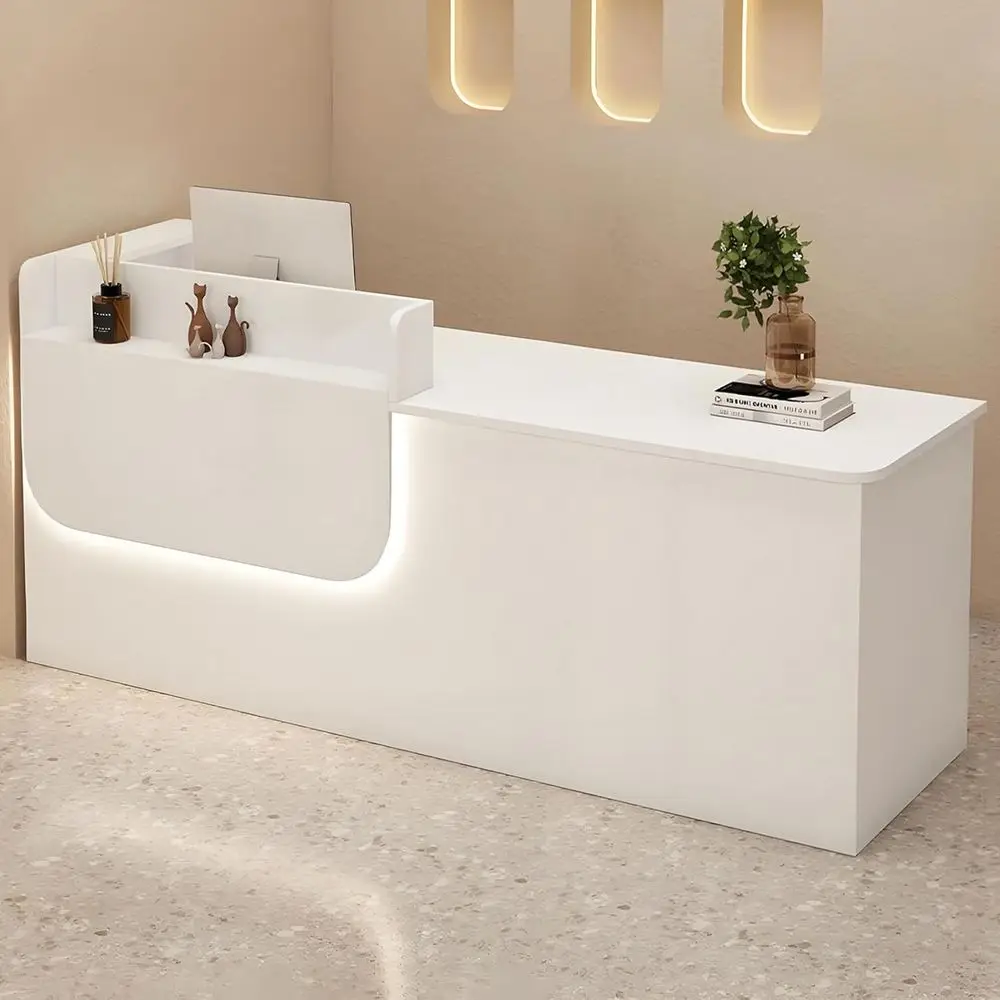 Secure Drawer Front Desk with Storage Cabinet & LED Lighting, 39-95 Solid Wood Counter for Various Spaces
Secure Drawer Front Desk with Storage Cabinet & LED Lighting, 39-95 Solid Wood Counter for Various Spaces