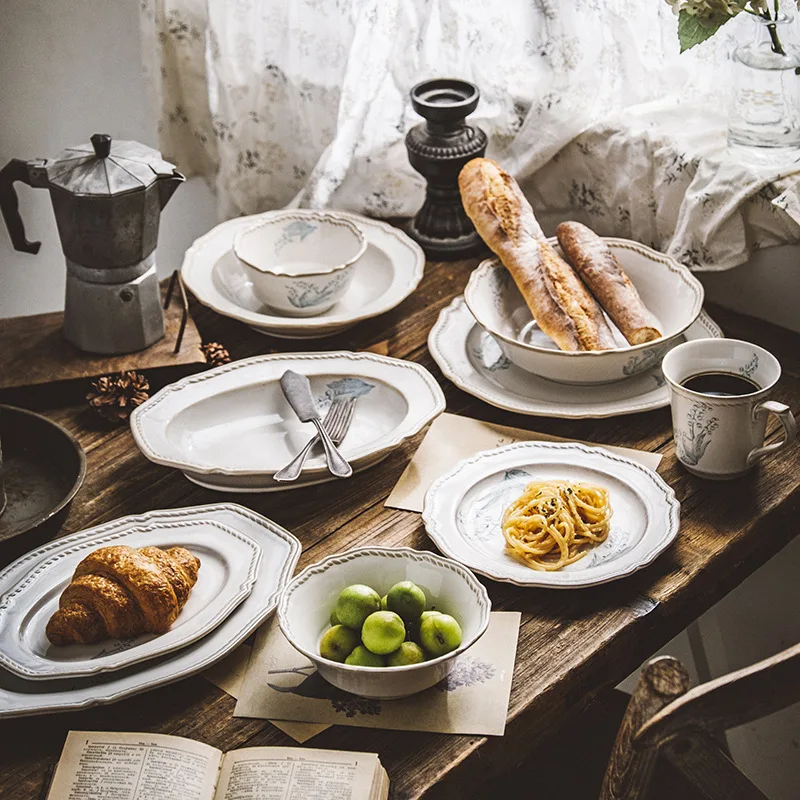 Retro White Dinner Plates Set, Nordic Ceramic Western Plate, Creative Round Breakfast Bowls and Mug, Household White Tableware
Retro White Dinner Plates Set, Nordic Ceramic Western Plate, Creative Round Breakfast Bowls and Mug, Household White Tableware