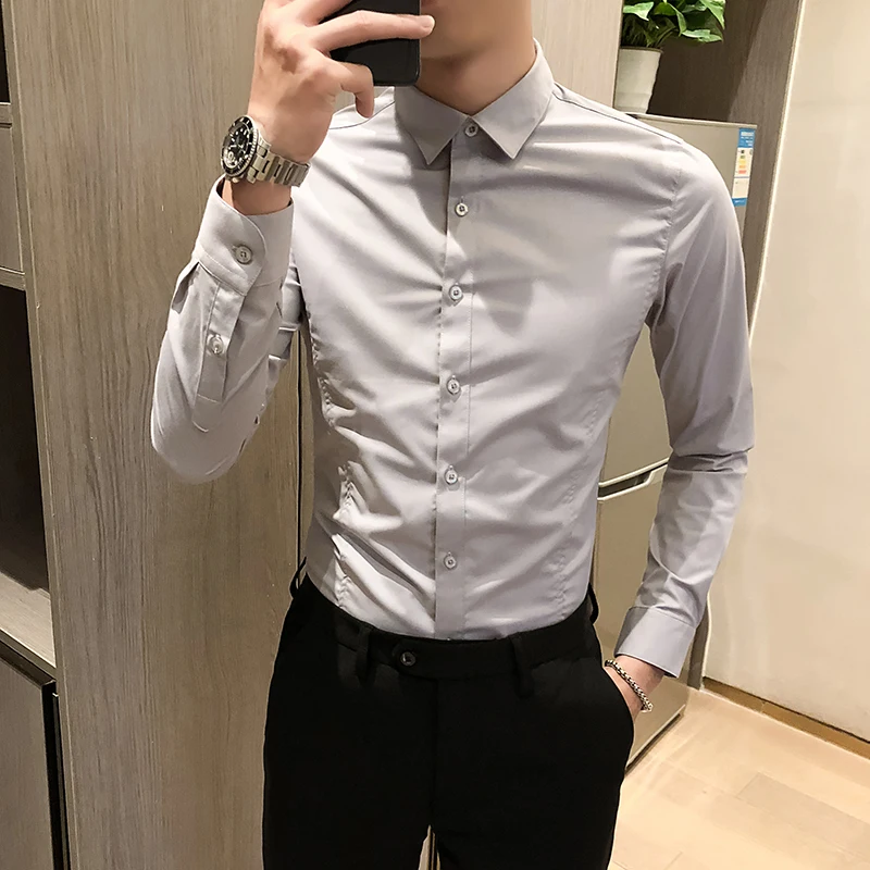 Small Size 55 Men's Long Sve irt S XS Tall Pure Color Formal Busin irt Youth Trend Commute Slim Fit Iron Free
Small Size 55 Men's Long Sve irt S XS Tall Pure Color Formal Busin irt Youth Trend Commute Slim Fit Iron Free