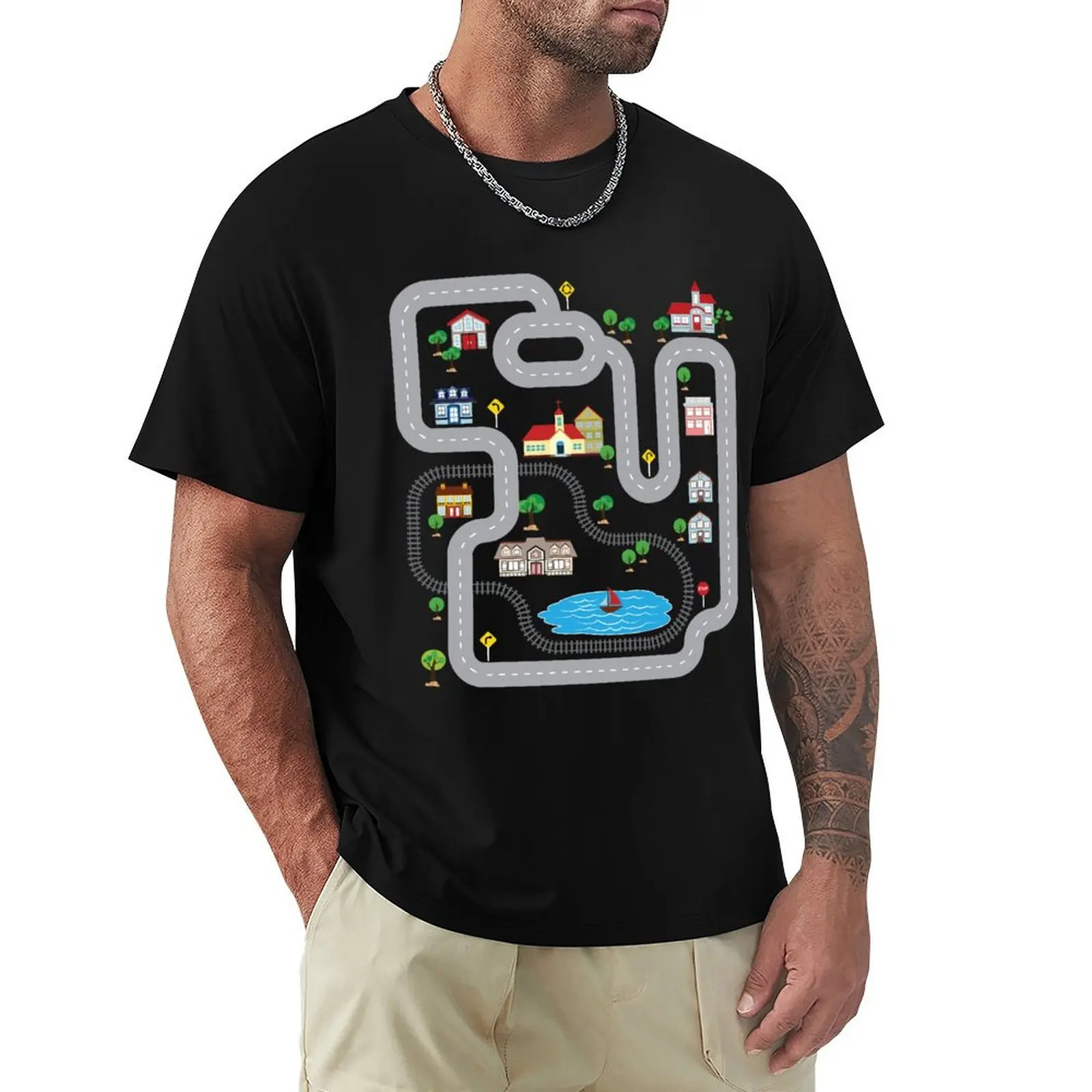 Playmat Train Car Road Track Printed On Back Funny T-Shirt shirts graphic anime shirt tees men workout shirt
Playmat Train Car Road Track Printed On Back Funny T-Shirt shirts graphic anime shirt tees men workout shirt