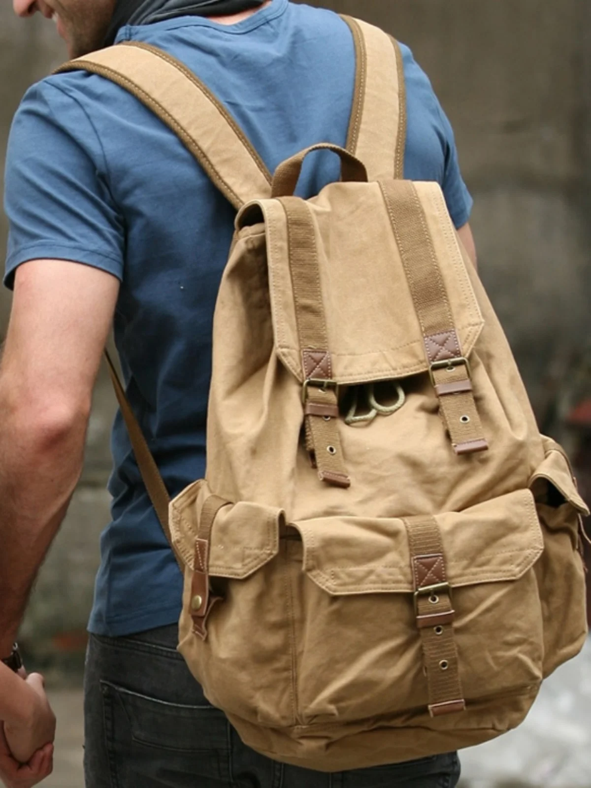 Large Capacity Pure Cotton Canvas Backpack Trendy Workwear Wear Resistant Outdoor Camping Travel Bag Rucksack Bookbag
Large Capacity Pure Cotton Canvas Backpack Trendy Workwear Wear Resistant Outdoor Camping Travel Bag Rucksack Bookbag