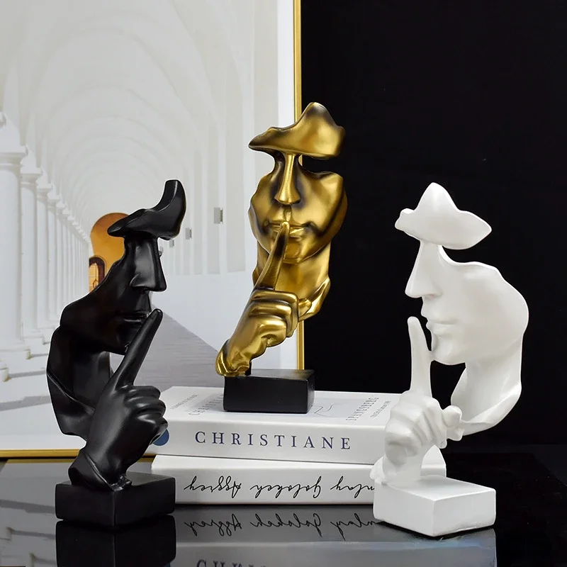 Statue Sculpture Silence Is Gold Figurines Resin Retro Home Decor For Office Study Living Room Abstract Face Ornaments
Statue Sculpture Silence Is Gold Figurines Resin Retro Home Decor For Office Study Living Room Abstract Face Ornaments