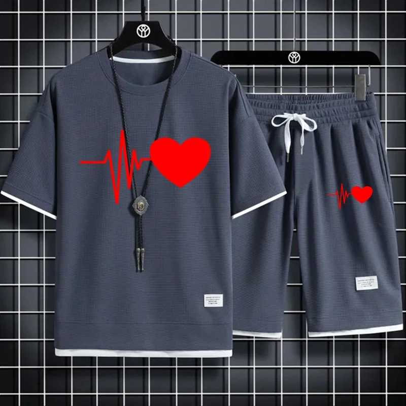 Summer Men and women Lovers Sets Fashion Korean Tracksuit Short Sleeve +Sport Shorts Suit Men Casual Clothing Joggers Sets
Summer Men and women Lovers Sets Fashion Korean Tracksuit Short Sleeve +Sport Shorts Suit Men Casual Clothing Joggers Sets