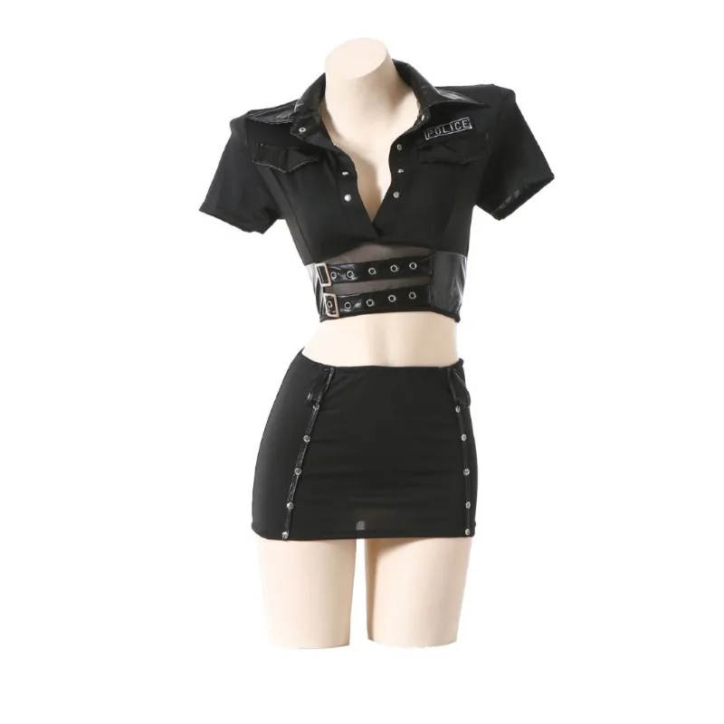 Ladies' Sexy Lingerie Sexy Role-playing Uniform Seductive Hollow Out Skirt Hot Policewoman Nightclub Flirting Suit
Ladies' Sexy Lingerie Sexy Role-playing Uniform Seductive Hollow Out Skirt Hot Policewoman Nightclub Flirting Suit