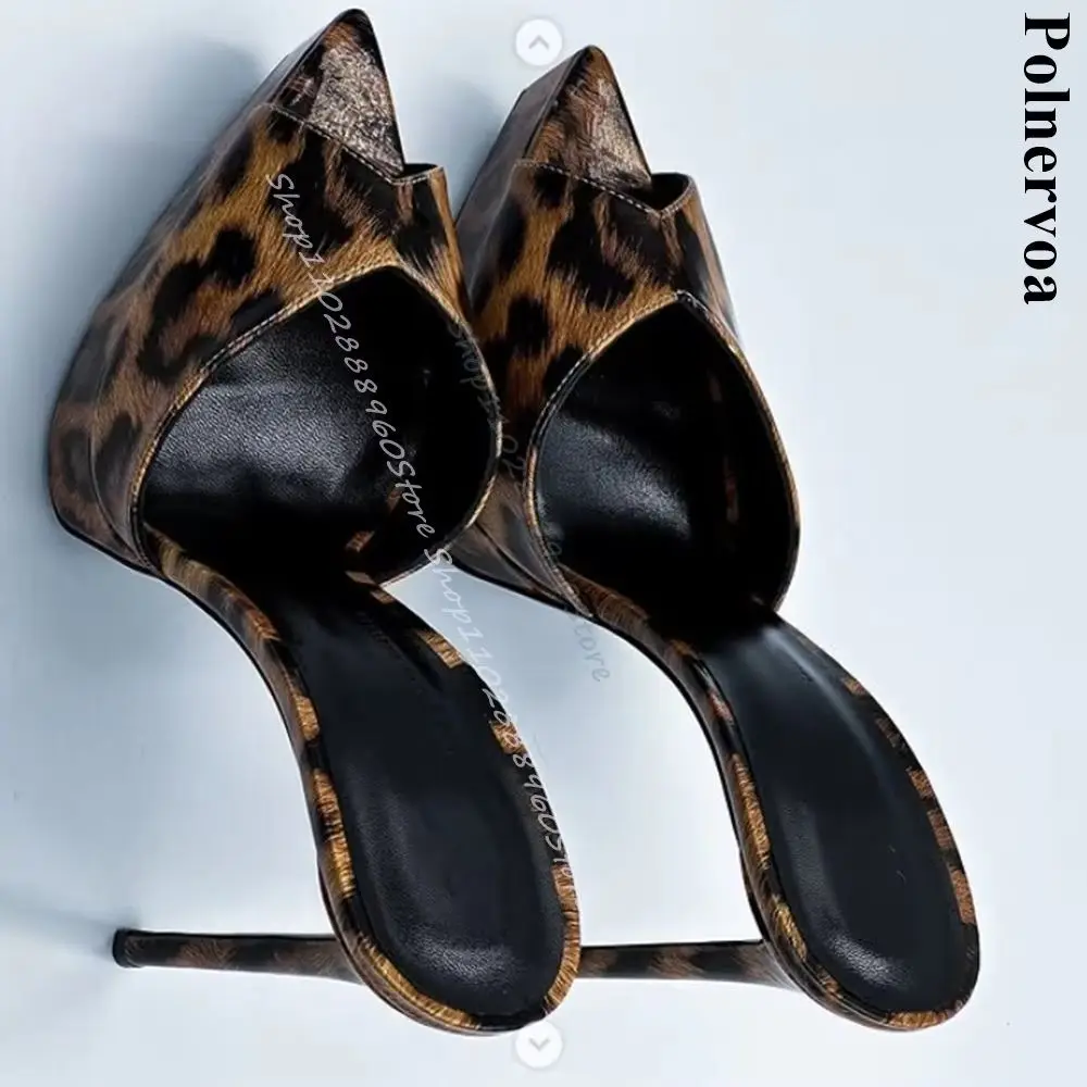 Trendy Leopard Print Platform Pointy Leather Slippers Stilettos High Heel Shoes For Women Slip On Pointed Toe Stylish Slippers
Trendy Leopard Print Platform Pointy Leather Slippers Stilettos High Heel Shoes For Women Slip On Pointed Toe Stylish Slippers