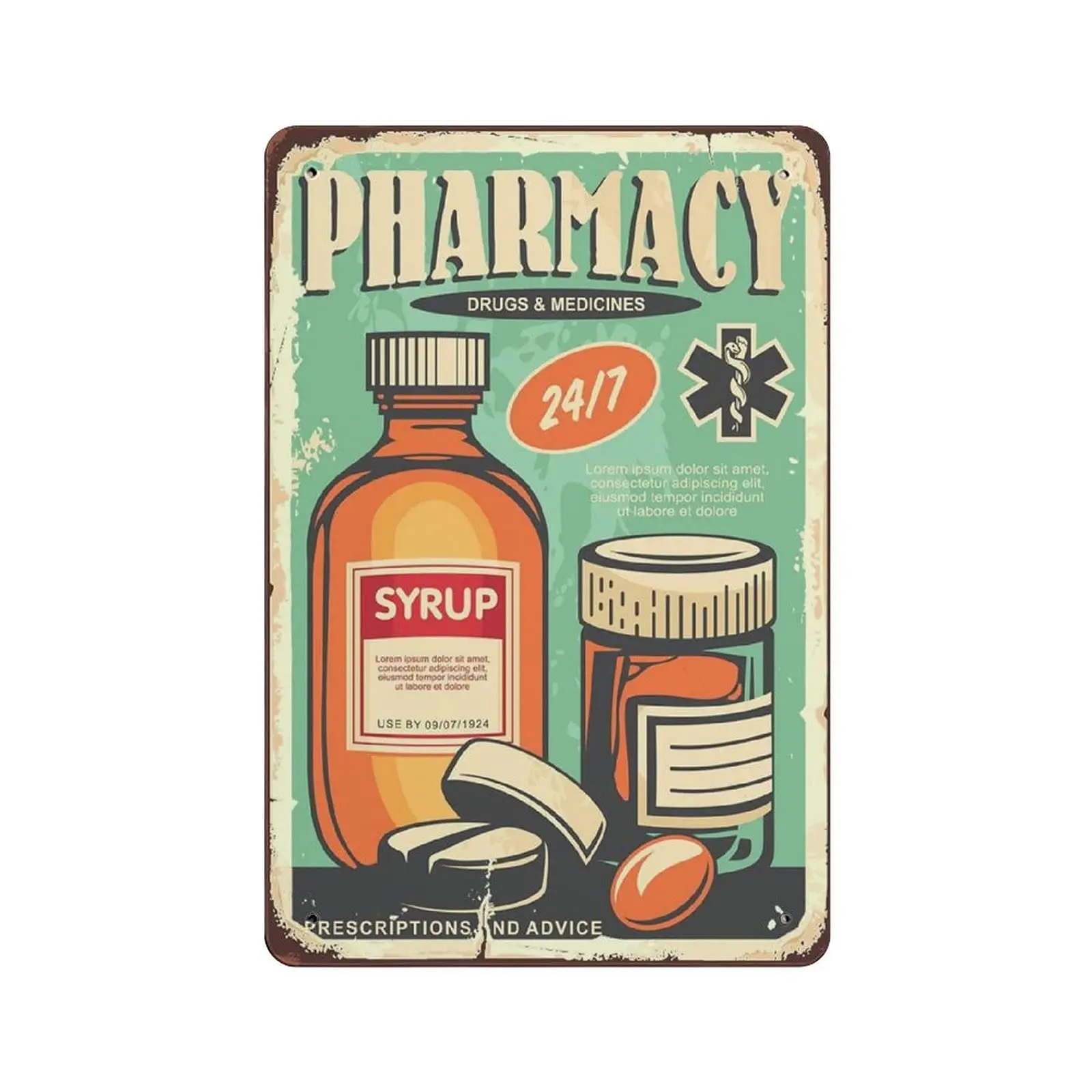 PPFINE Pharmacy Signs Medicines Syrup Metal Tin Sign Artwork Poster Outdoor Sign Vintage Decor Plaque Poster Cave Garage Pub Bar
PPFINE Pharmacy Signs Medicines Syrup Metal Tin Sign Artwork Poster Outdoor Sign Vintage Decor Plaque Poster Cave Garage Pub Bar