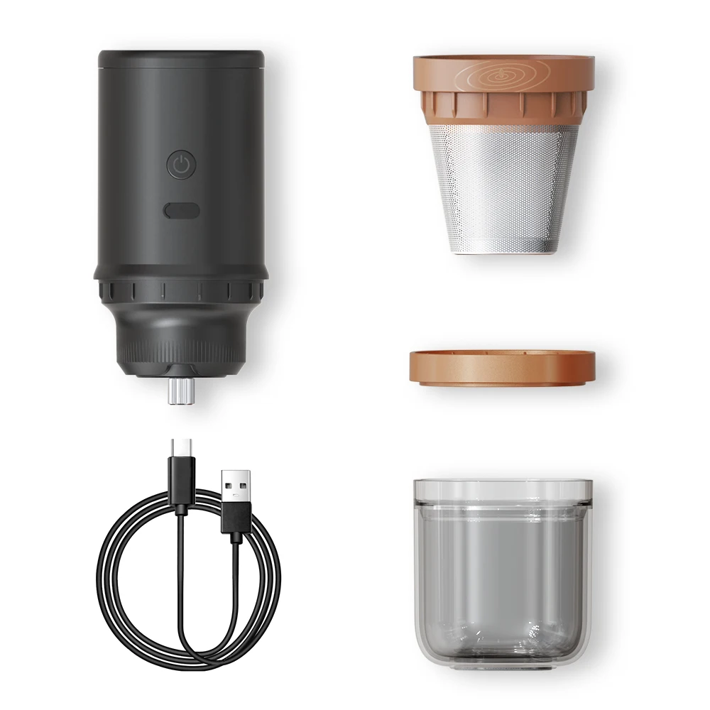 Portable Electric Burr Coffee Grinder Rechargeable Burr Mill with Cleaning Brush for Espresso French Press Drip Coffee
Portable Electric Burr Coffee Grinder Rechargeable Burr Mill with Cleaning Brush for Espresso French Press Drip Coffee
