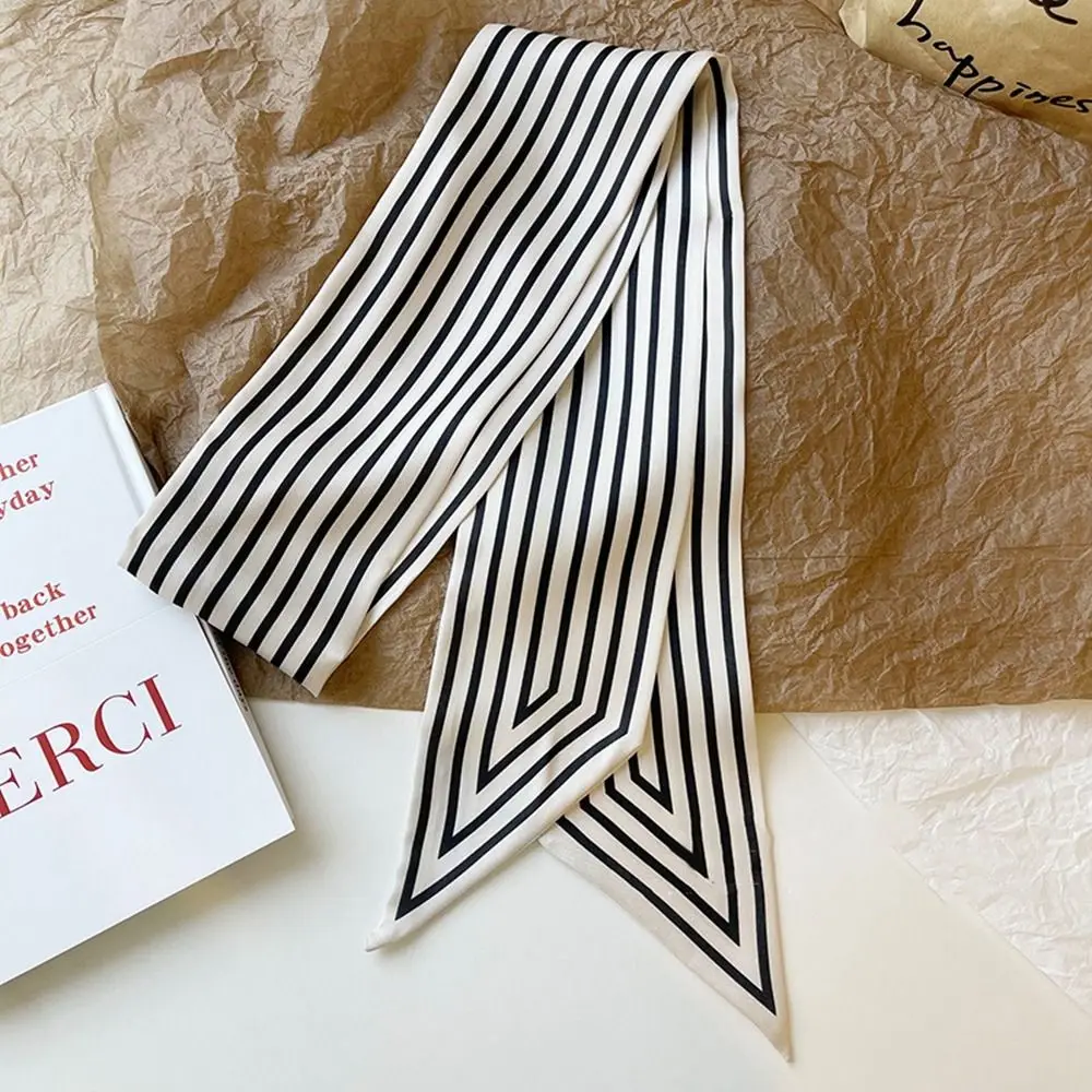 Female Shawl Ribbon Headband French Neckerchief Stripe Printing Small Long Scarf Printed Scarf Korean Style Scarves Silk Scarf
Female Shawl Ribbon Headband French Neckerchief Stripe Printing Small Long Scarf Printed Scarf Korean Style Scarves Silk Scarf