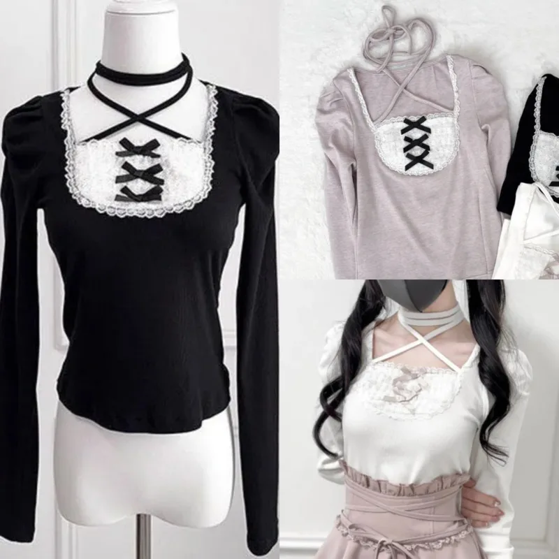 Y2K Aesthetics Bow Gentle Lace Landmine Top Fake 2 Set Strap Halter Neck Long Sleeve T-Shirt Girl Autumn Winter Layer Top New
Y2K Aesthetics Bow Gentle Lace Landmine Top Fake 2 Set Strap Halter Neck Long Sleeve T-Shirt Girl Autumn Winter Layer Top New